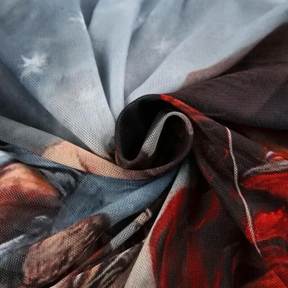 Art To Wear Womens M L Abstract mesh long sleeve lace bodysuit Y2K Whimsigoth - Picture 4 of 16